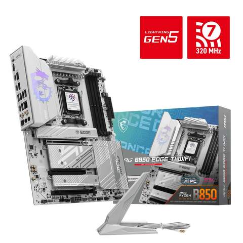 MSI MPG B850 EDGE TI WIFI AM5 DDR5 8400MHz(OC) 4x M.2 USB 10Gbps 5G LAN Wi-Fi 7 ATX Anakart