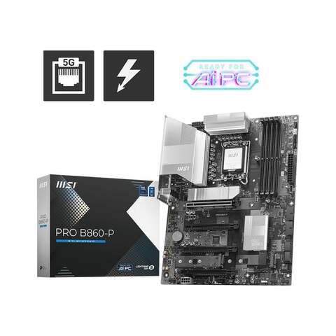MSI PRO B860-P Intel B860 LGA1851 DDR5 8600MHz(OC) 3xM.2 Thunderbolt 4 5G LAN ATX Anakart