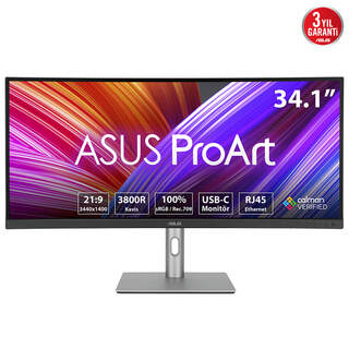 ASUS ProArt PA34VCNV 90LM04A0-B02370 34" Kavisli IPS HDR 3440x1440 60Hz 5ms USB-C Monitör
