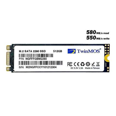 Twinmos NGFFFGBM2280 512GB M.2 2280 SATA 3 580/550MB/s SSD
