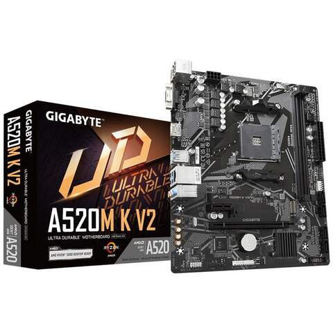 Gigabyte A520M K V2 AMD A520 AM4 DDR4 5100MHz (OC) 1xM.2 HDMI D-Sub mATX Anakart