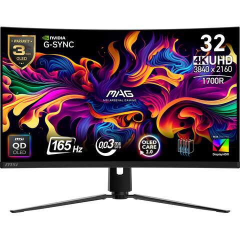 MSI MAG 321CUP QD-OLED 31.5" 3840x2160 UHD 165Hz 0.03ms Curved Gaming Monitör