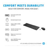 HP 230 Kablosuz Klavye Mouse Set Q İngilizce USB Siyah - görsel 6