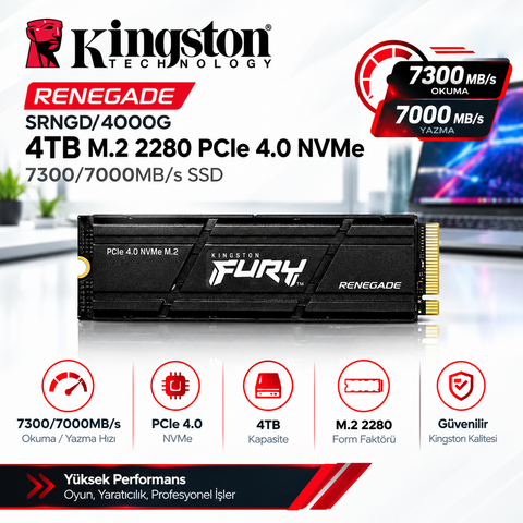 Kingston Renegade SRNGD/4000G 4TB M.2 2280 PCIe 4.0 NVMe 7300/7000MB/s SSD
