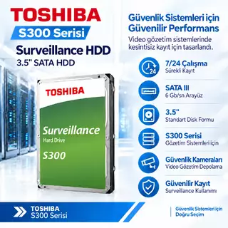 Toshiba S300 AI MG11ACA18TE-V 18TB 7200Rpm 1024MB 3.5" SATA Güvenlik Diski