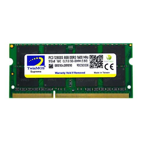 Twinmos Dizüstü Bellek MDD38GB1600N 8GB DDR3 1600MHz 1.5V SODIMM