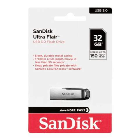 Sandisk Ultra Flair SDCZ73-032G-G46 32GB USB 3.0 130MB/s Metal Kasa Flash Bellek
