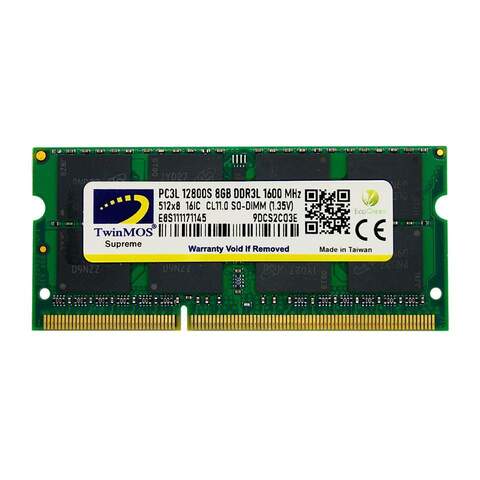 Twinmos MDD3L8GB1600N 8GB DDR3 1600MHz 1.35V SODIMM Dizüstü Bellek