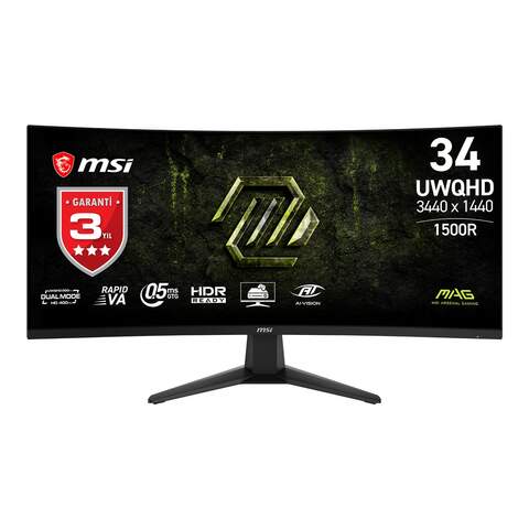 MSI MAG 346CQDF E20 34" UWQHD 3440x1440 200Hz 0.5ms 1500R Curved Gaming Monitör