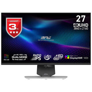 MSI MPG 274URDFW E16M 27" 3840x2160 UHD Rapid IPS Mini LED 0.5ms Beyaz Gaming Monitör